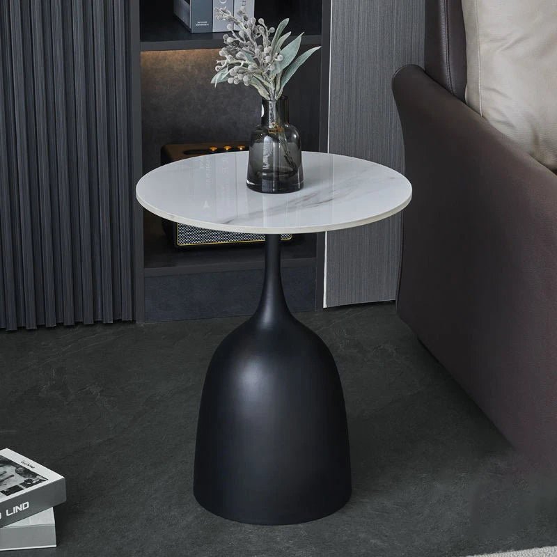 BPT38 Modern Ceramic Top Side Table with Steel Base - Altera