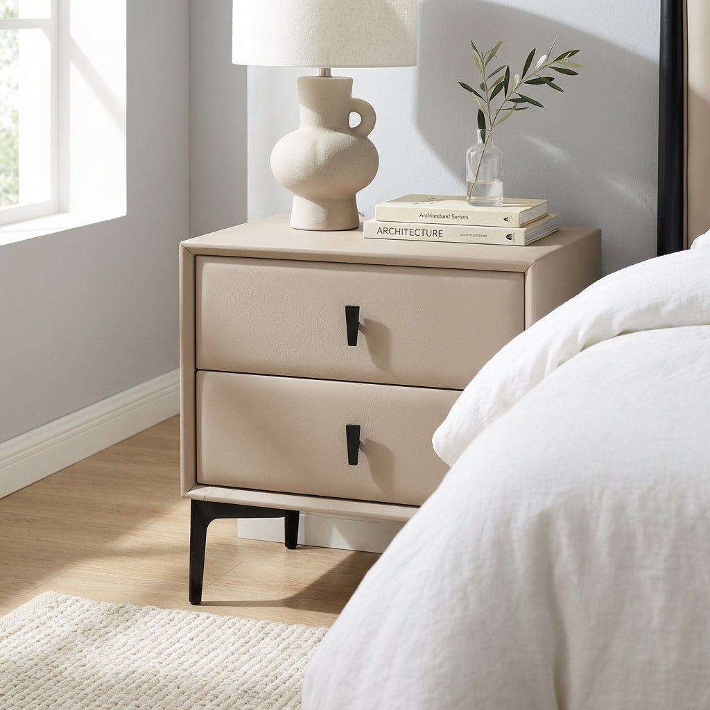Brașov Two - Drawer Nightstand in Beige - Altera
