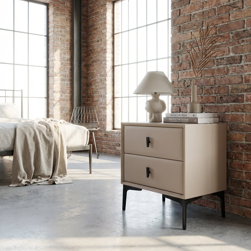 Brașov Two - Drawer Nightstand in Beige - Altera