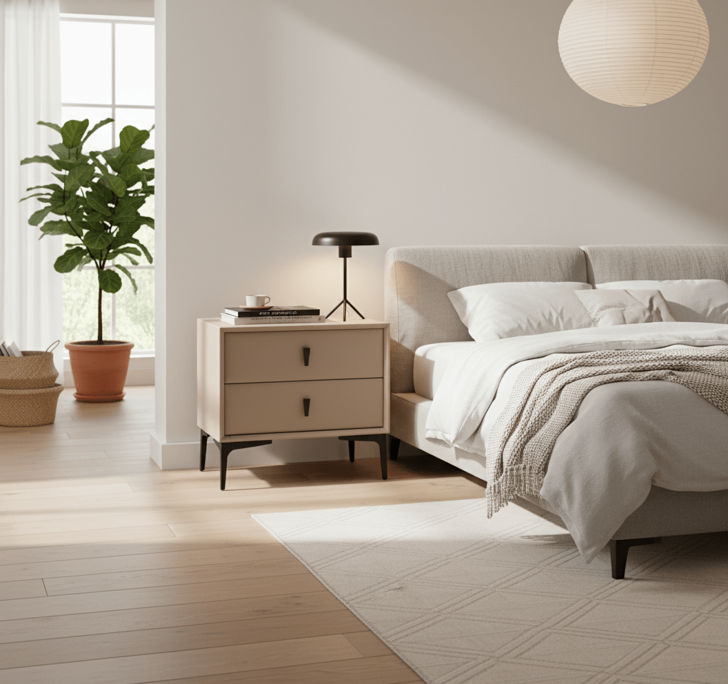 Brașov Two - Drawer Nightstand in Beige - Altera