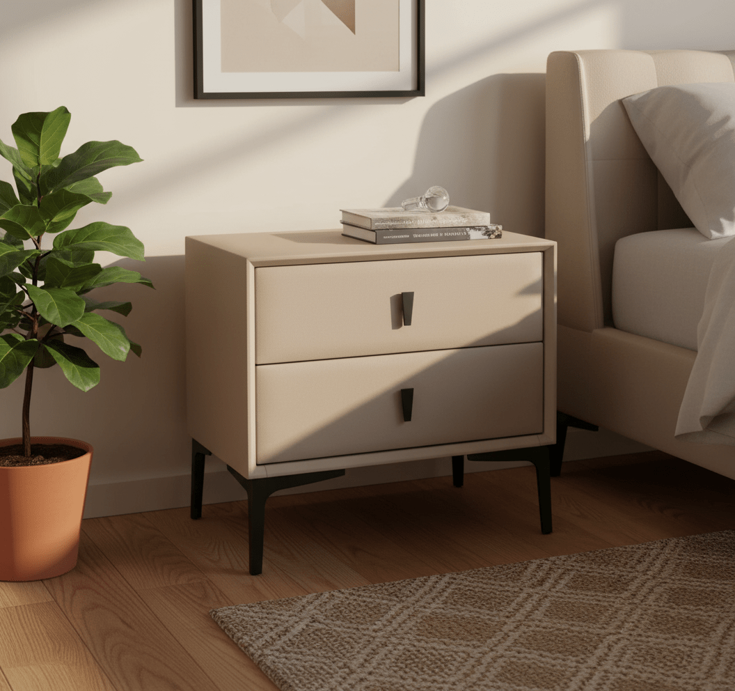 Brașov Two - Drawer Nightstand in Beige - Altera