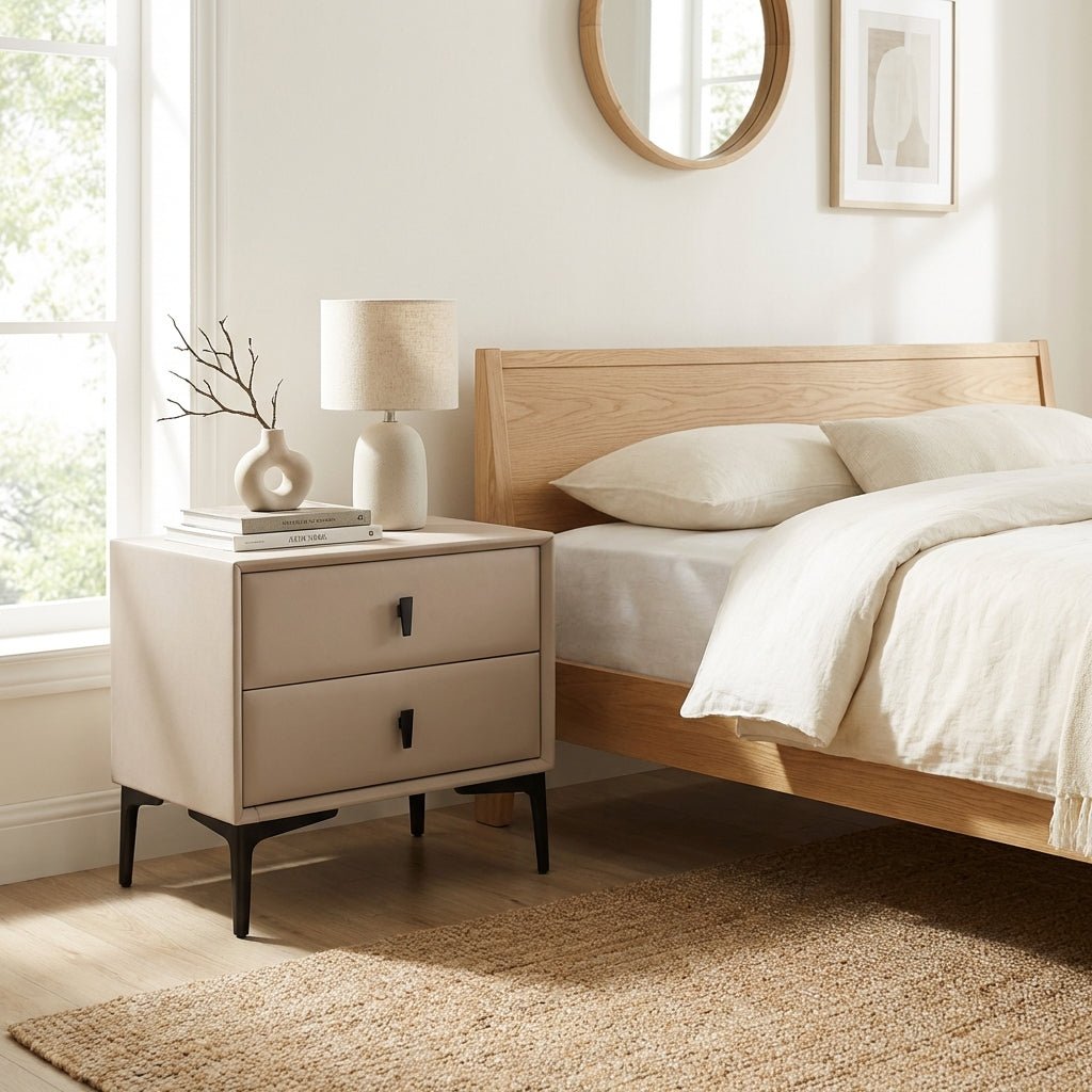 Brașov Two - Drawer Nightstand in Beige - Altera