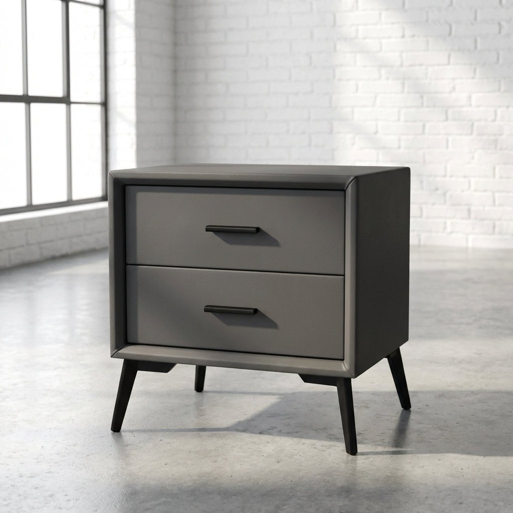 Brașov Two - Drawer Nightstand in Grey - Altera