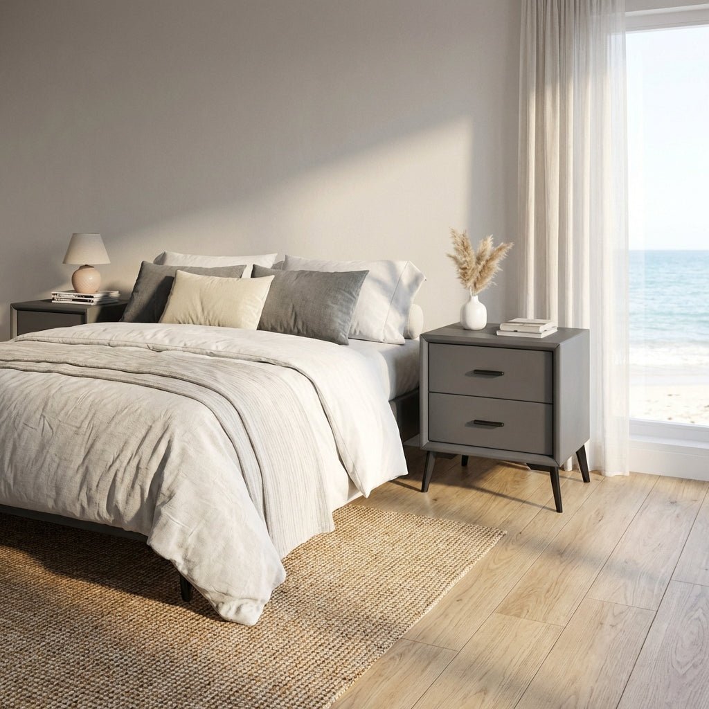 Brașov Two - Drawer Nightstand in Grey - Altera