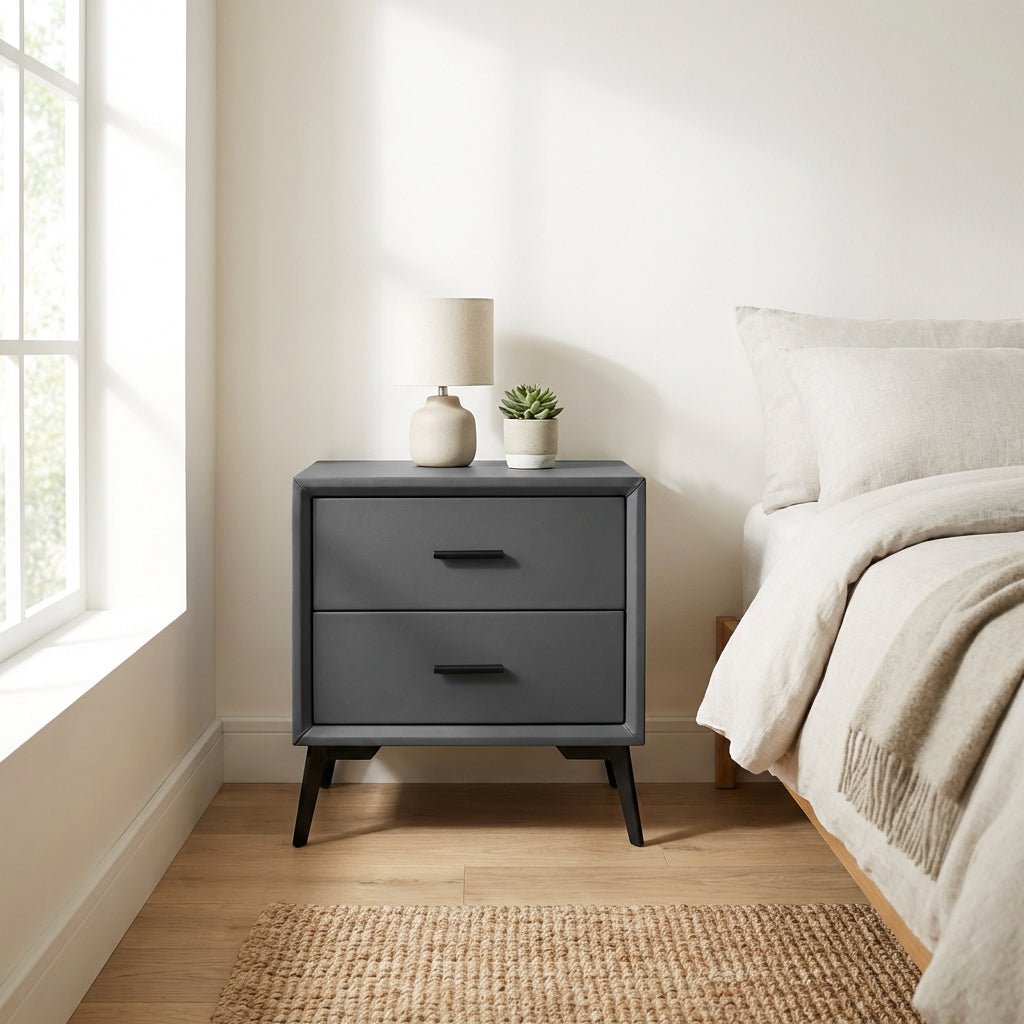 Brașov Two - Drawer Nightstand in Grey - Altera
