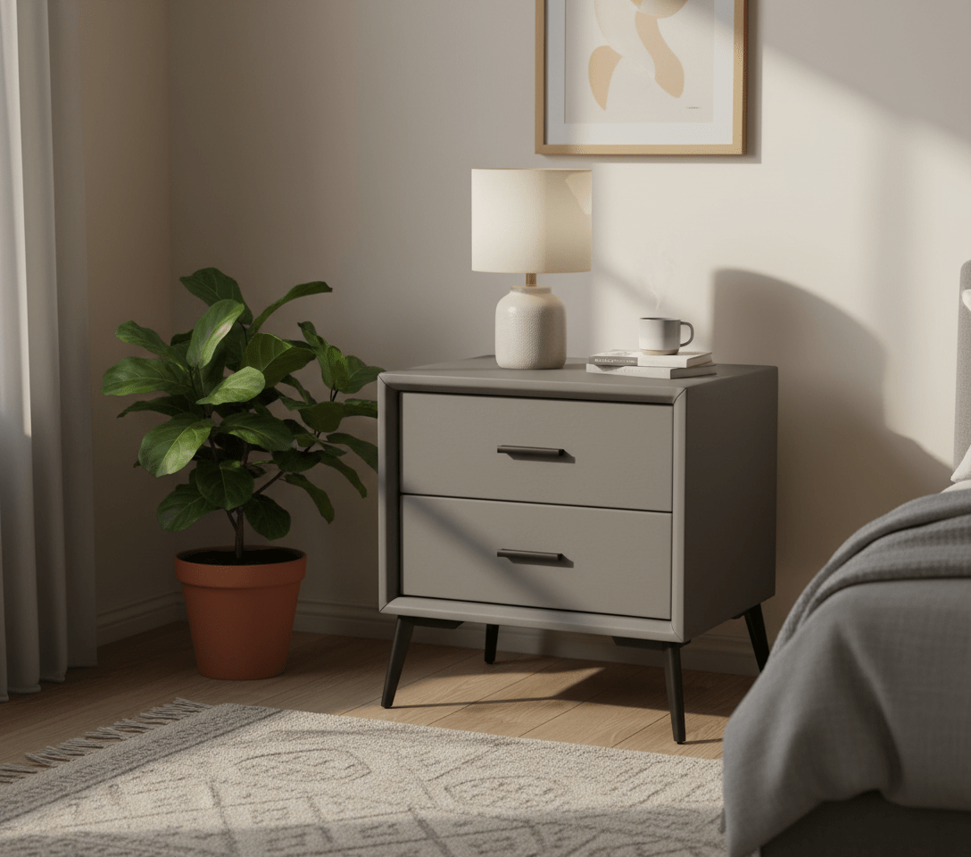 Brașov Two - Drawer Nightstand in Grey - Altera