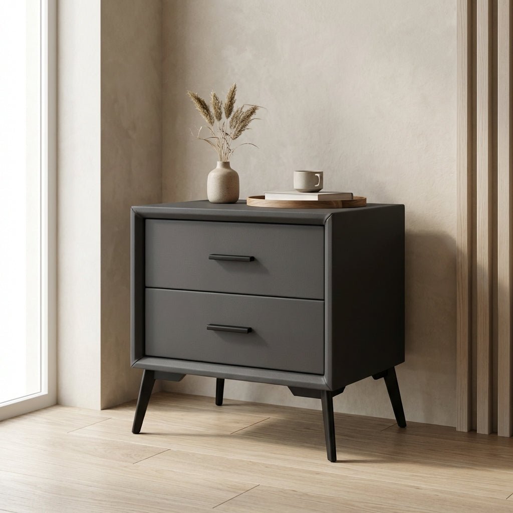 Brașov Two - Drawer Nightstand in Grey - Altera