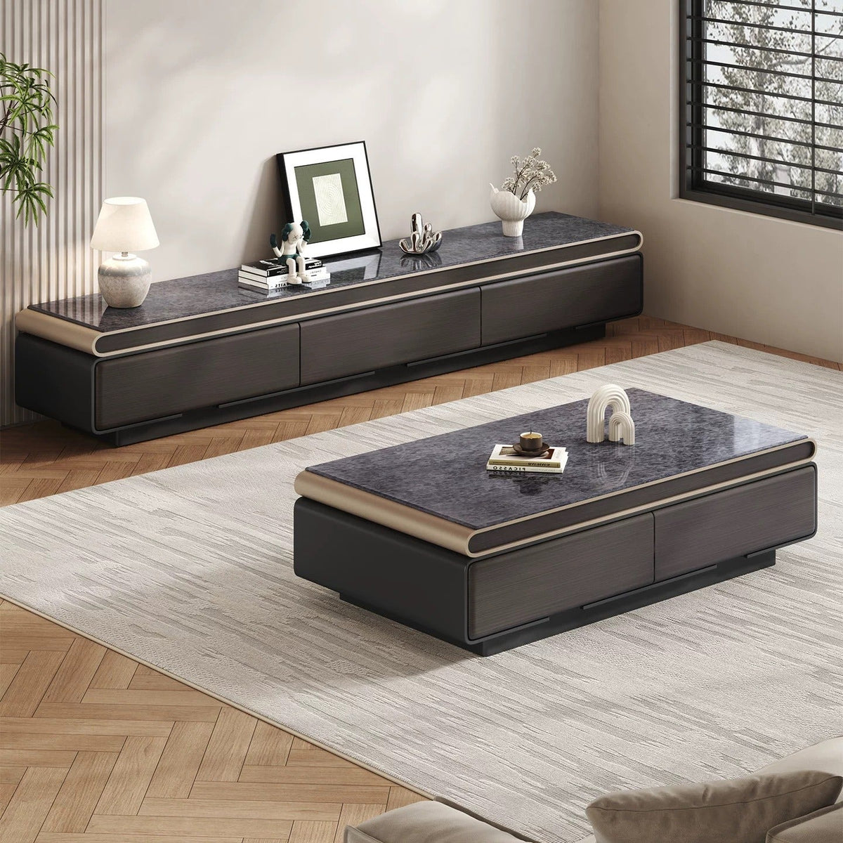 Brescia TV Stand & Coffee Table - Altera