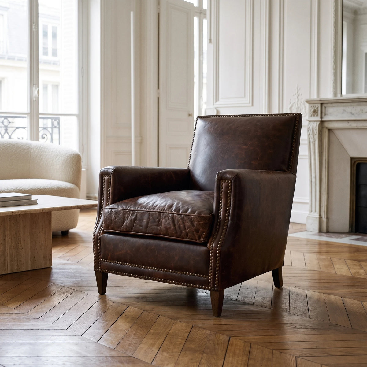 Bristol Leather Armchair in a room - Altera