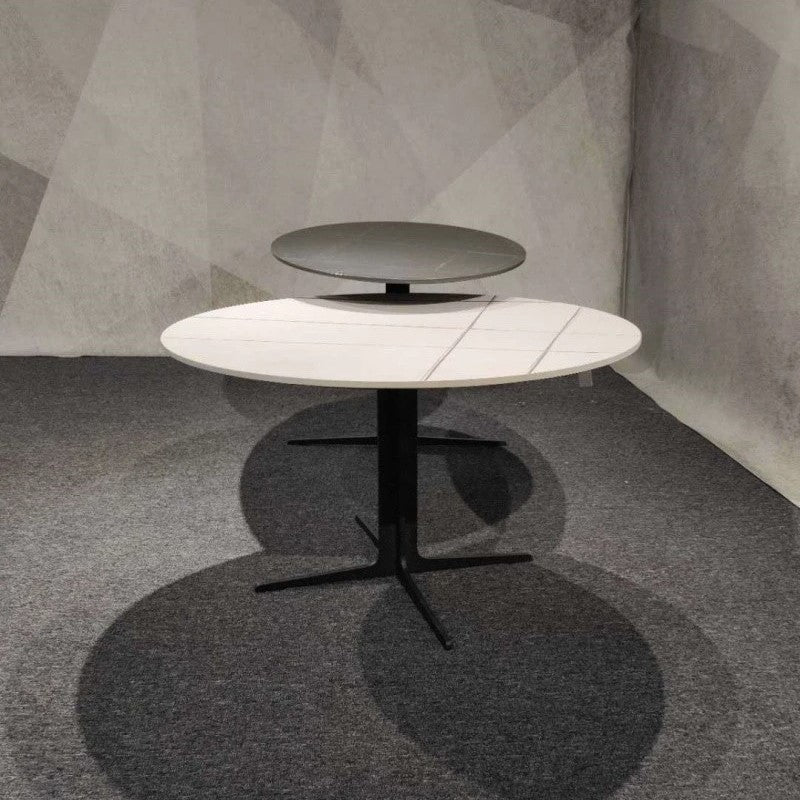 BT05 Double Stone Top Round & Elliptical Coffee Table Set - Altera