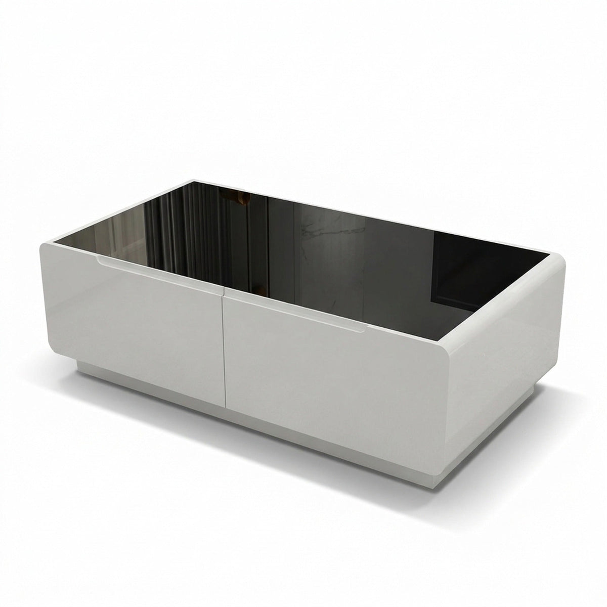 BT18 Rectangular Coffee Table with Glass Top & Storage - Altera