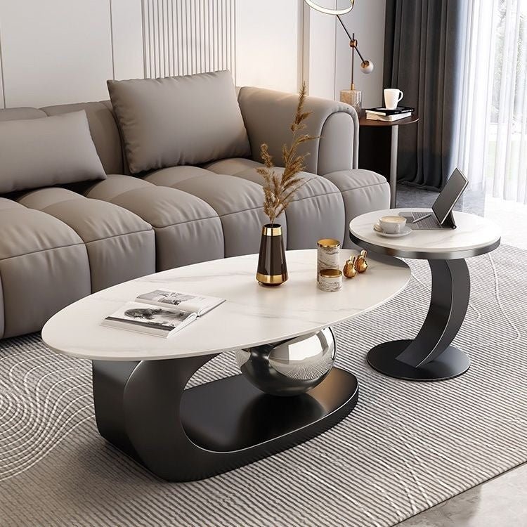 BT31 Modern Oval Marble Coffee Table - Altera