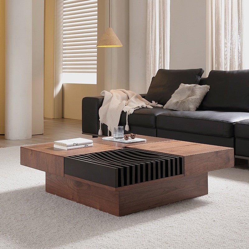 BT65 Square Wooden Coffee Table with 4 Storage Drawers - Altera