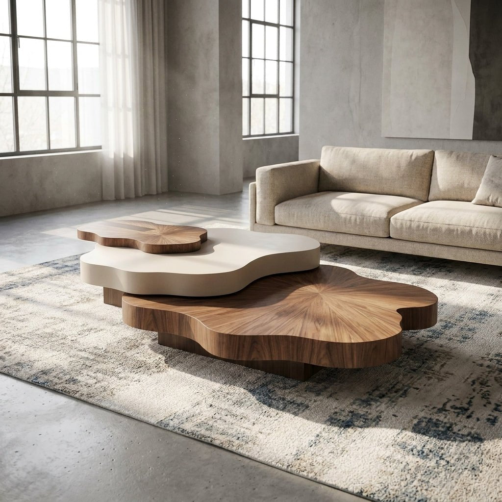BT70 Nordic 3-Tier Modern Coffee Table Set - Altera
