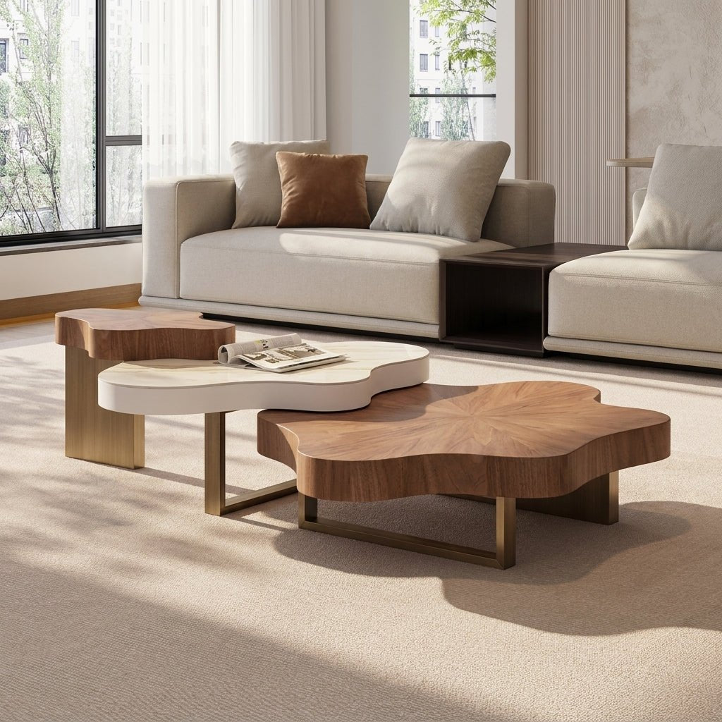 BT70 Nordic 3-Tier Modern Coffee Table Set - Altera