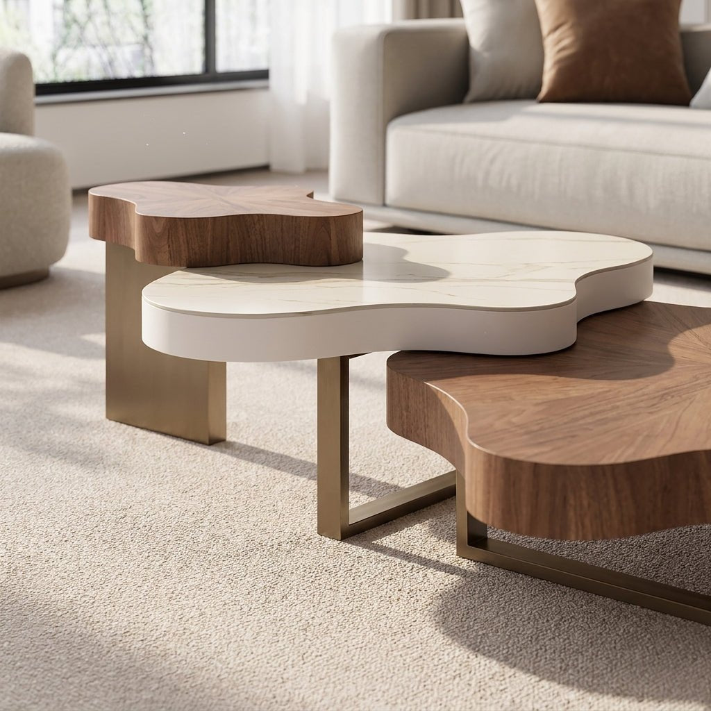 BT70 Nordic 3-Tier Modern Coffee Table Set - Altera