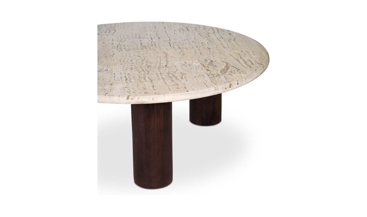 Lorient Coffee Table in Beige Travertine — turkish beige travertine detail