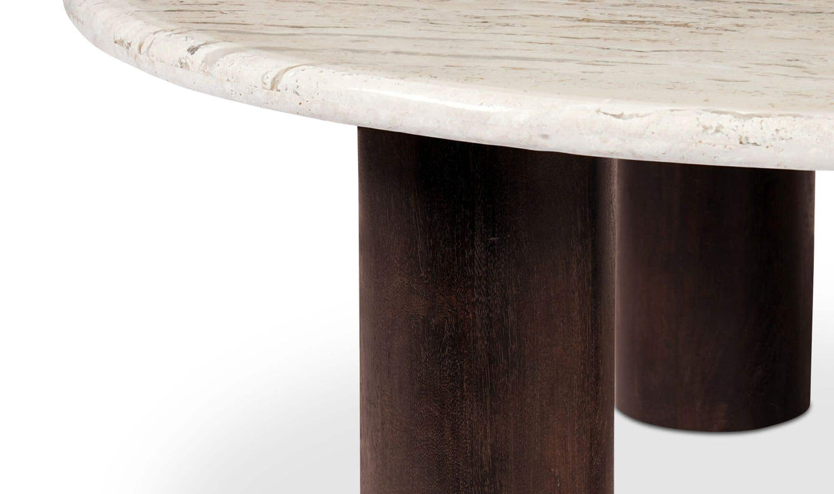 Lorient Coffee Table in Beige Travertine — turkish beige travertine detail