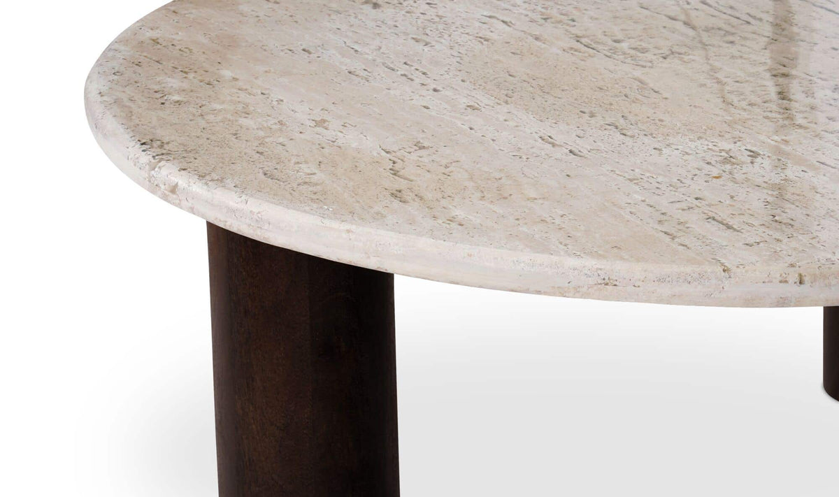 Lorient Coffee Table in Beige Travertine — turkish beige travertine detail
