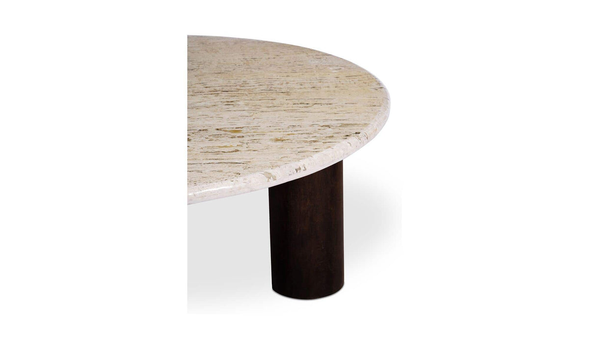Lorient Coffee Table in Beige Travertine — turkish beige travertine detail