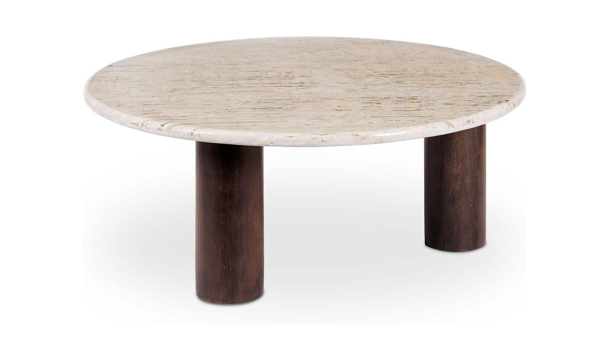 Lorient Coffee Table in Beige Travertine — turkish beige travertine detail