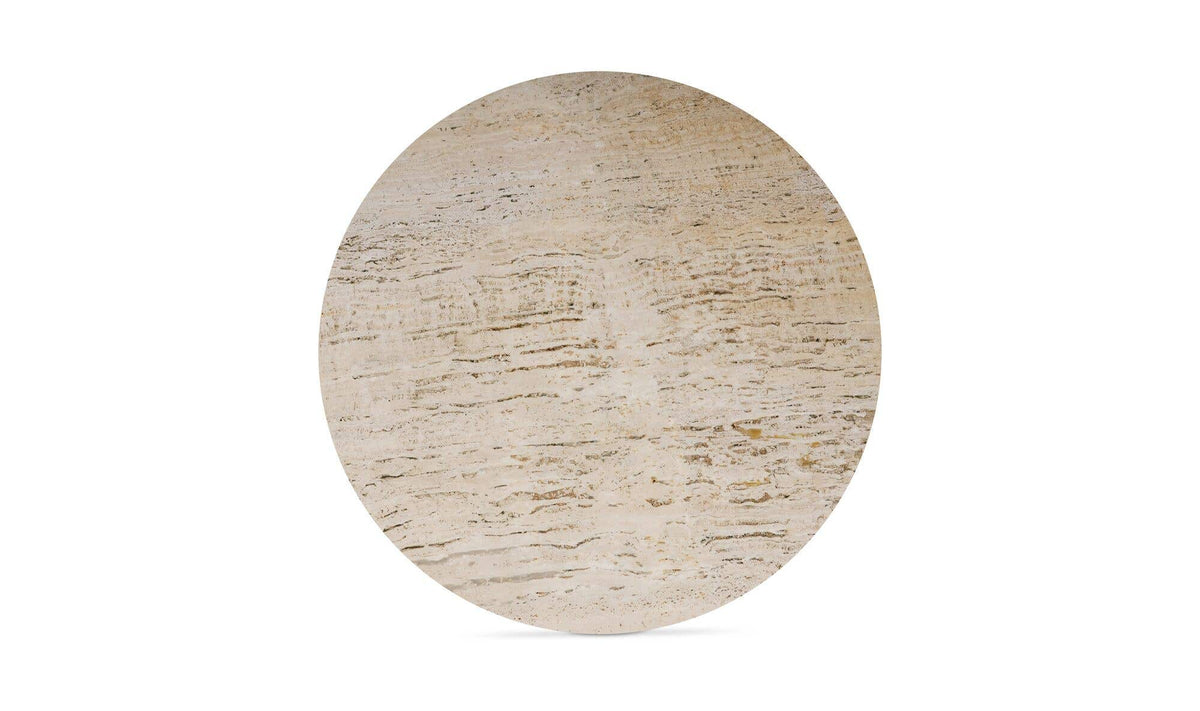 Lorient Coffee Table in Beige Travertine — top view