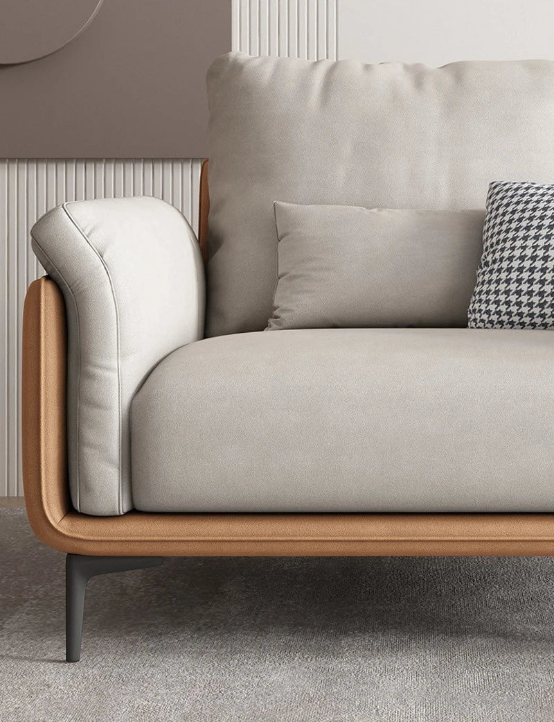 Modern Leather Sofa V51: Customizable, Durable, Comfortable Living Room Seating
