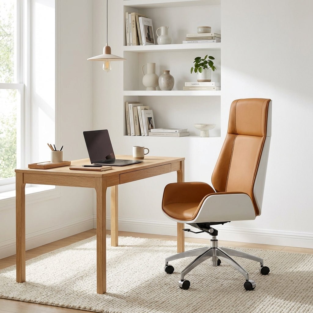 Cartagena Premium Cognac Leather Office Chair - Altera