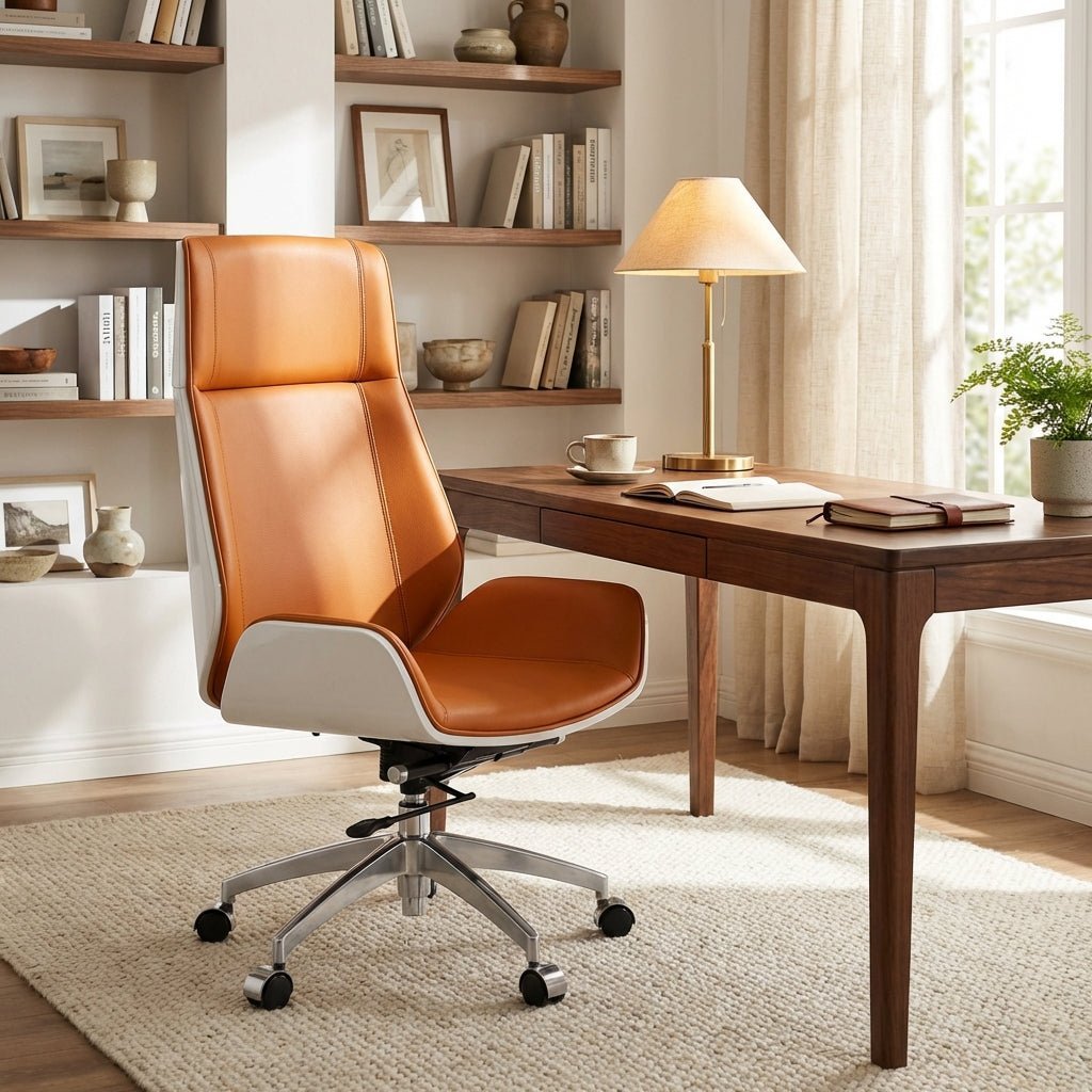 Cartagena Premium Cognac Leather Office Chair - Altera