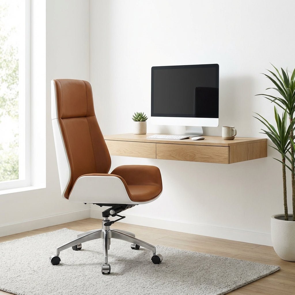 Cartagena Premium Cognac Leather Office Chair - Altera