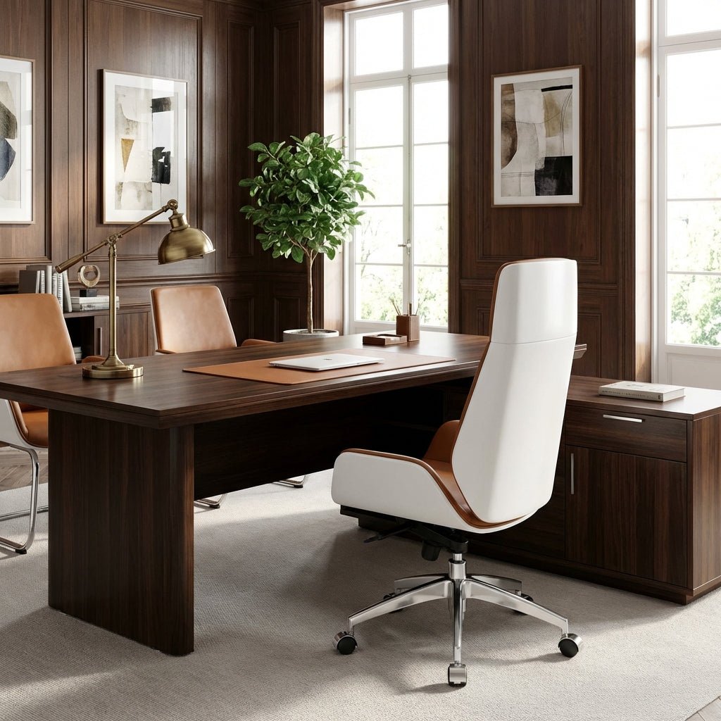 Cartagena Premium Cognac Leather Office Chair - Altera
