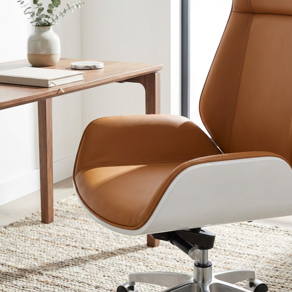 Cartagena Premium Cognac Leather Office Chair - Altera