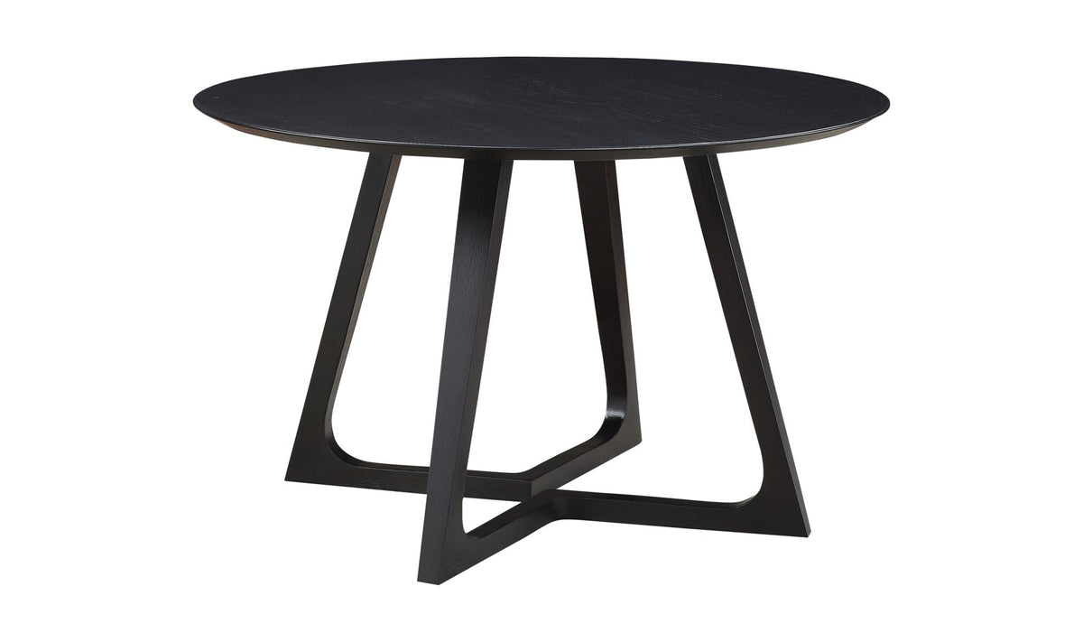 Gisborne Dining Table in Black, three-quarter view