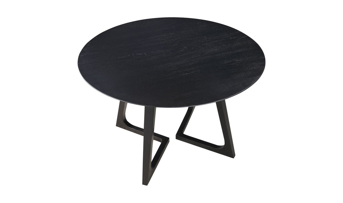 Gisborne Dining Table in Black, solid ash top and detail