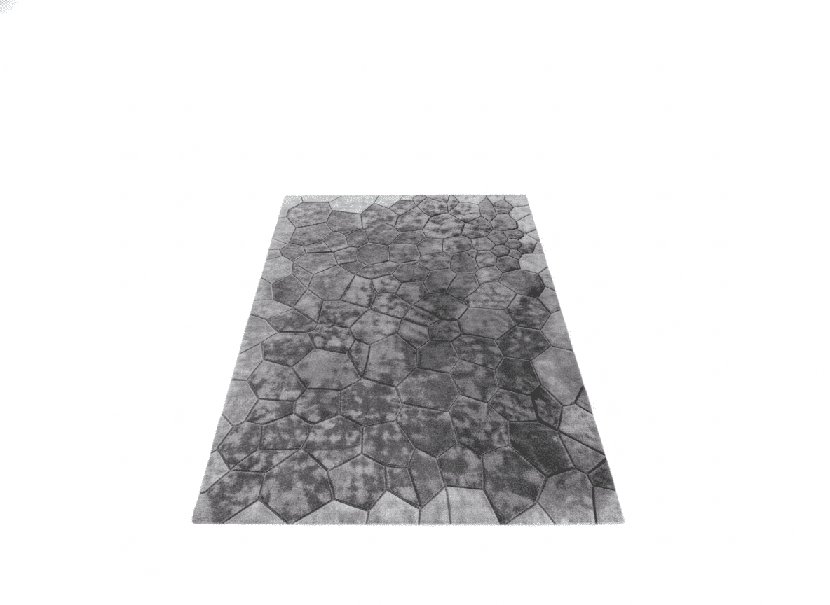 Charcoal Tencel Geometric Rug - Altera