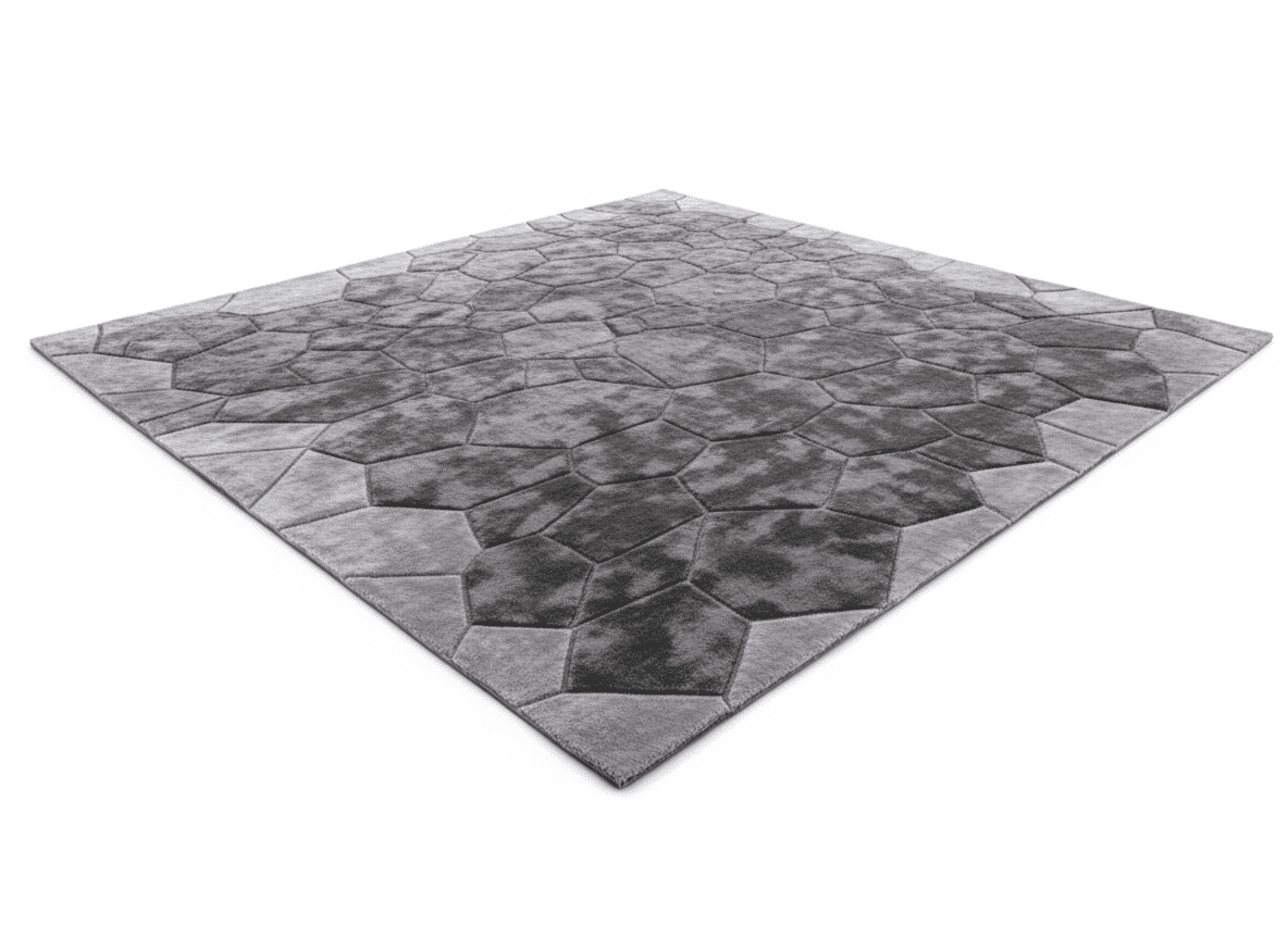 Charcoal Tencel Geometric Rug - Altera