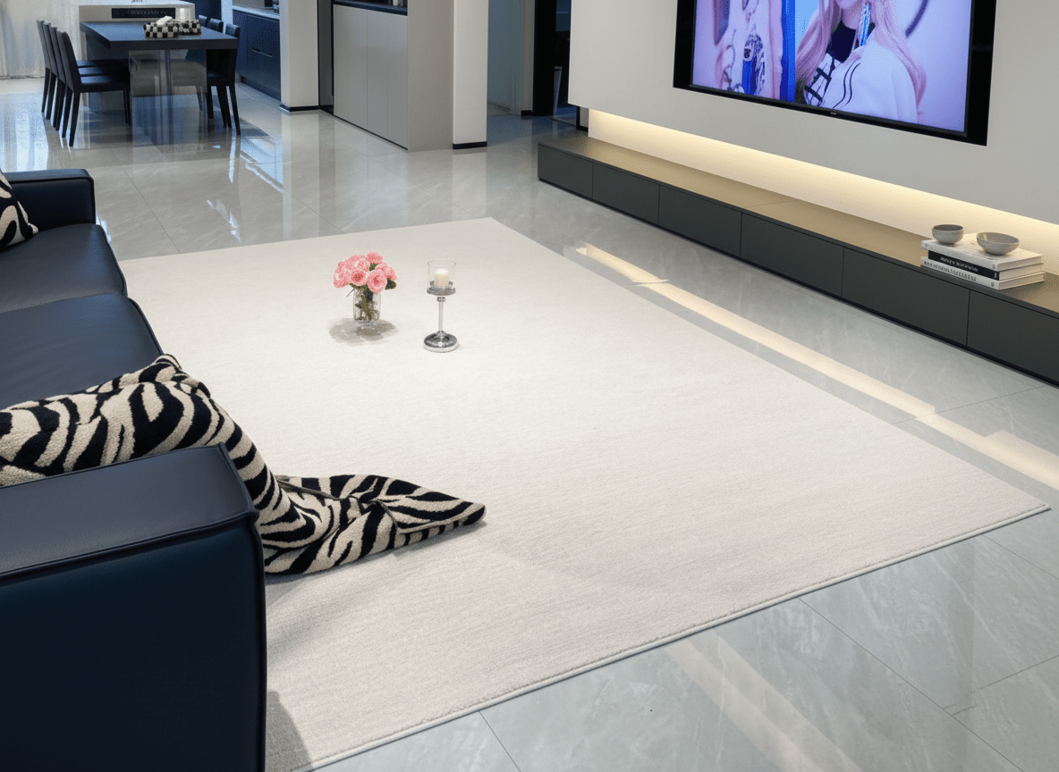 Cloud White Textured Diatom Silk Rug - Altera