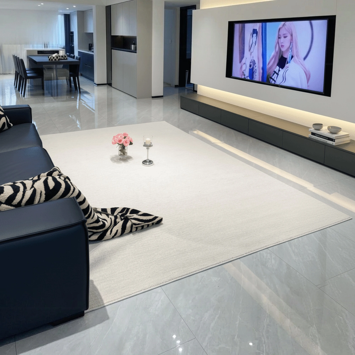 Cloud White Textured Diatom Silk Rug - Altera