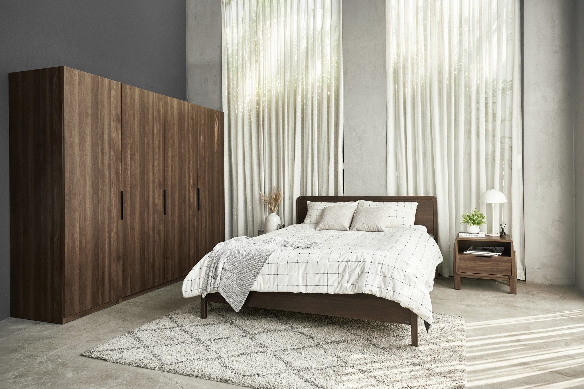 MOHO DALUMD 1.2m Minimalist 2-Door Wooden Wardrobe with Smart Storage System