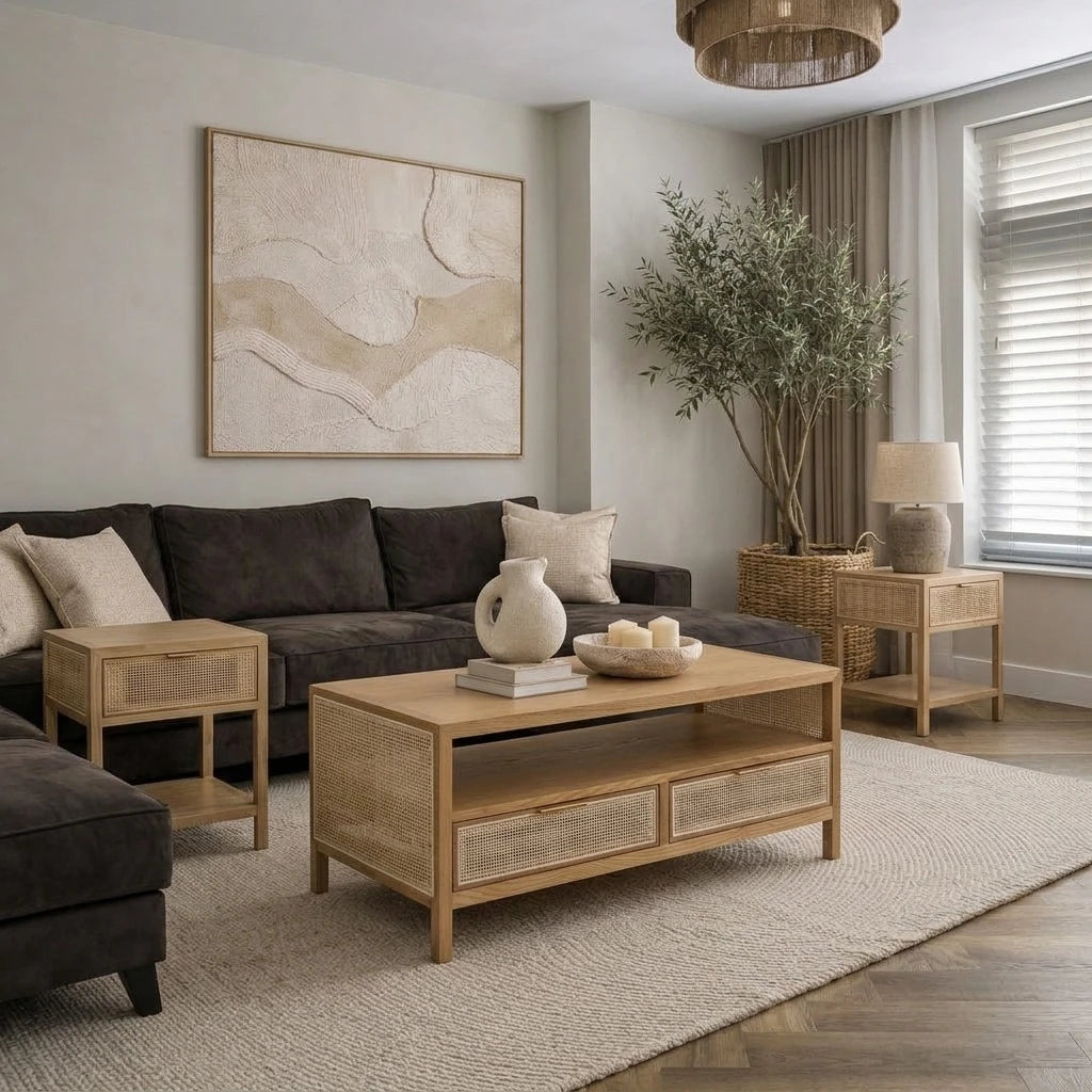 Corwin Coffee Table with two Corwin Side Tables