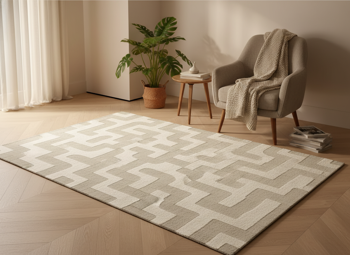 Labyrinth Milk Silk Carpet