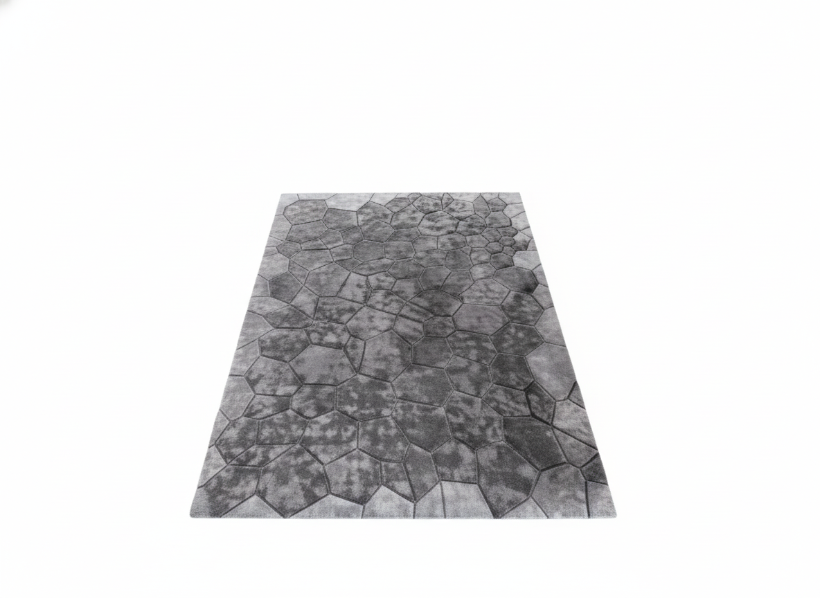 Charcoal Tencel Geometric Rug