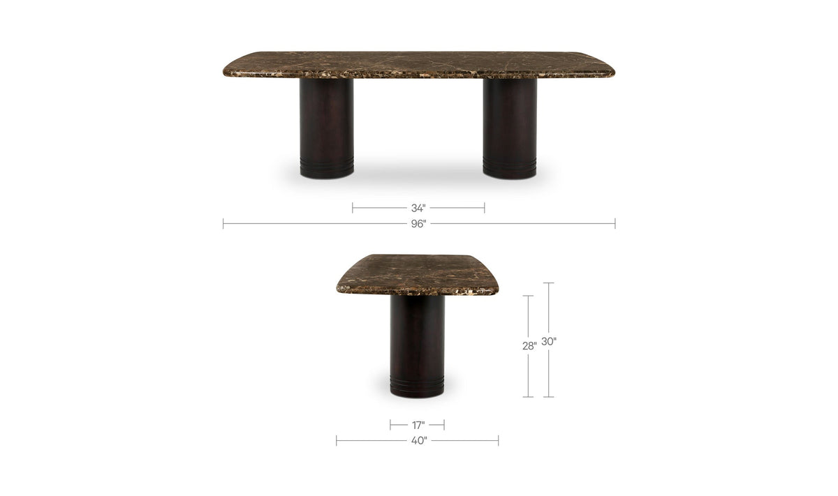 Delphine Dining Table Large Dark Emperador Marble - Altera