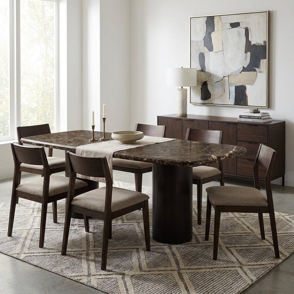 Delphine Dining Table Large Dark Emperador Marble - Altera