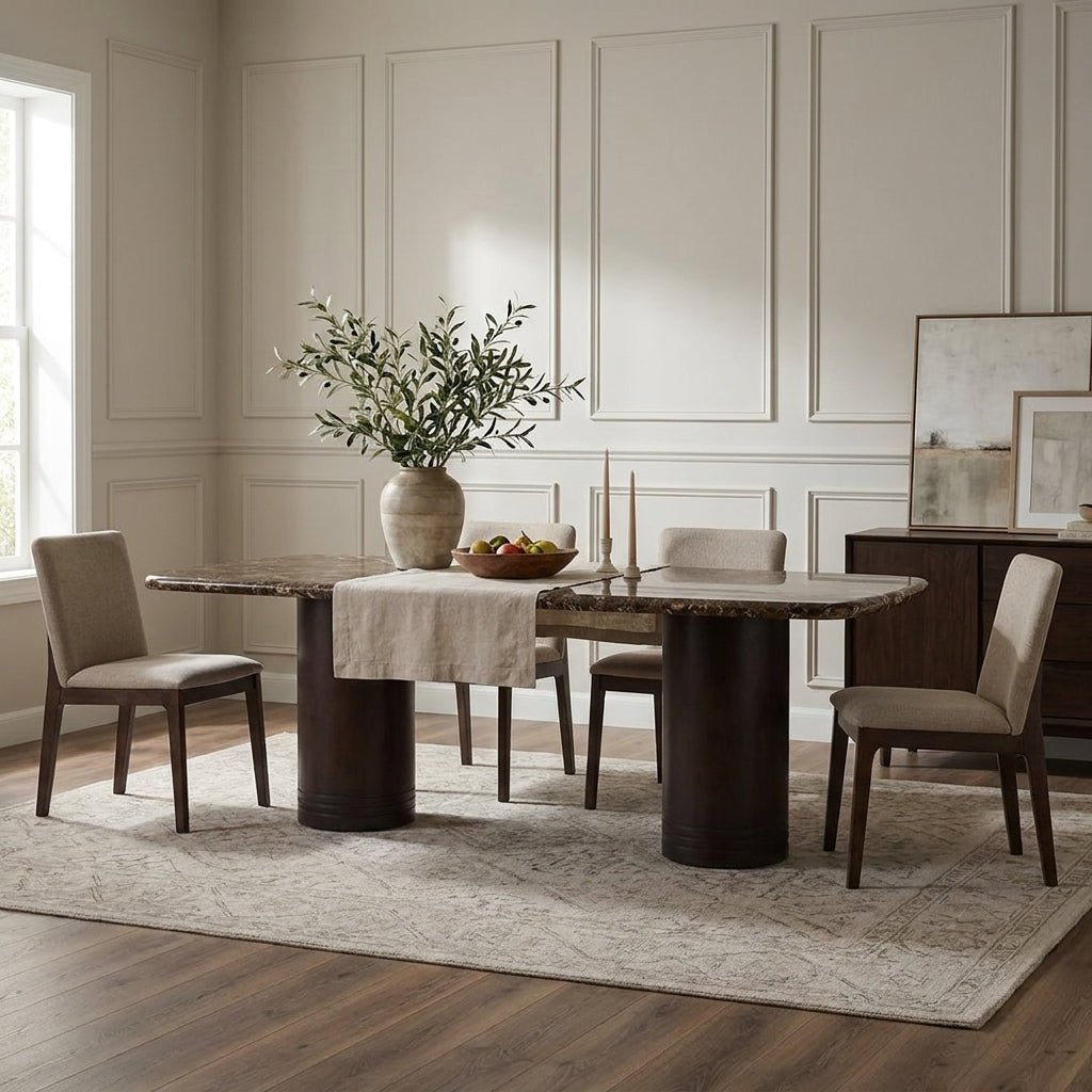 Delphine Dining Table Large Dark Emperador Marble - Altera