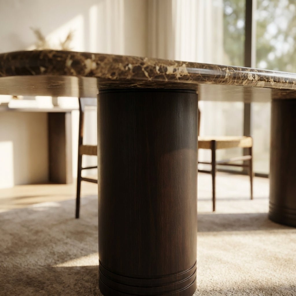 Delphine Dining Table Large Dark Emperador Marble - Altera