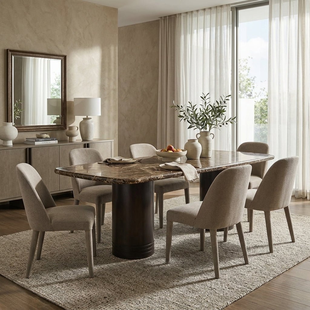 Delphine Dining Table Large Dark Emperador Marble - Altera