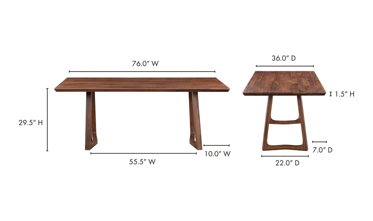 Walnut Brown dimensions