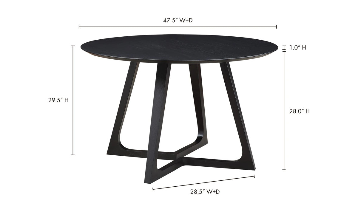 Black / No Chairs dimensions