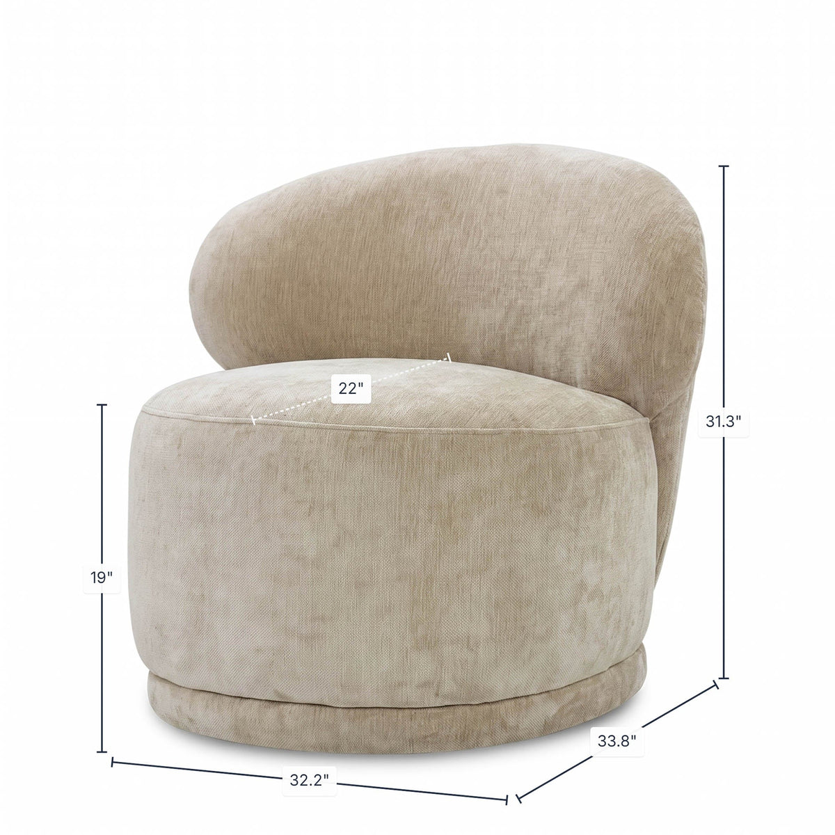 Distressed Velvet Natural dimensions